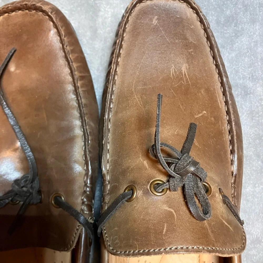 GBX Henley Men's‎ Tan Leather Boat Shoes Moccasins Loafers Driving Old Money